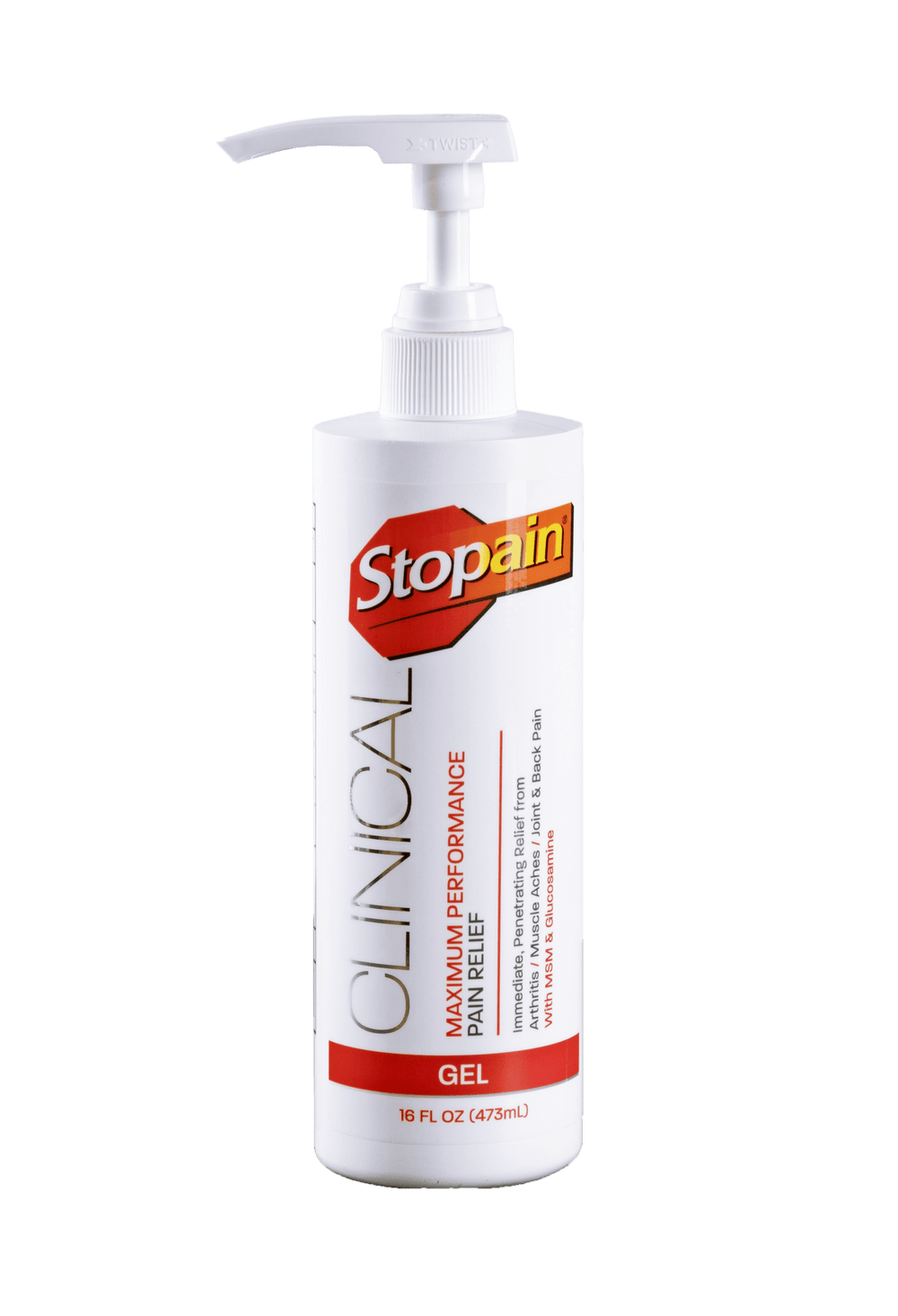Stopain® Clinical Topical Pain Relief Gel Pump - Clinical Sizes