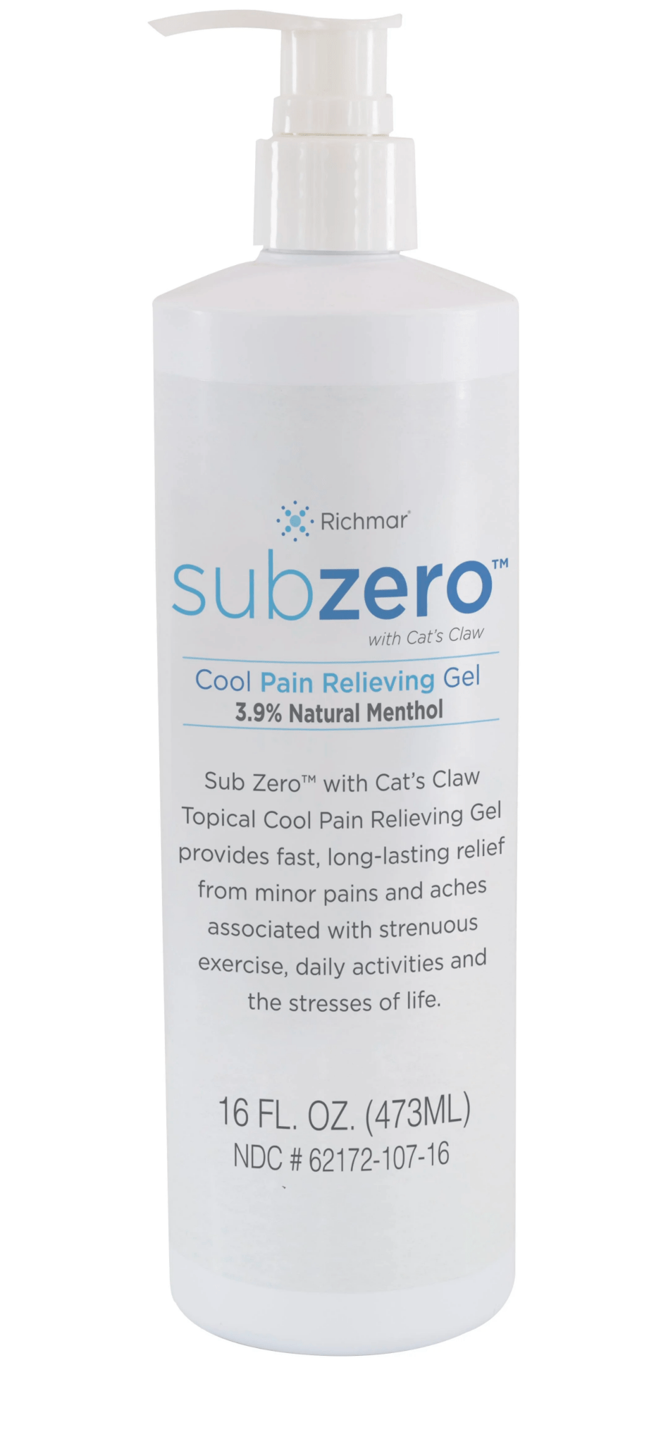 SubZero™ with Cat’s Claw – Fast Acting Topical Pain Relief Gel - Cornish Medical