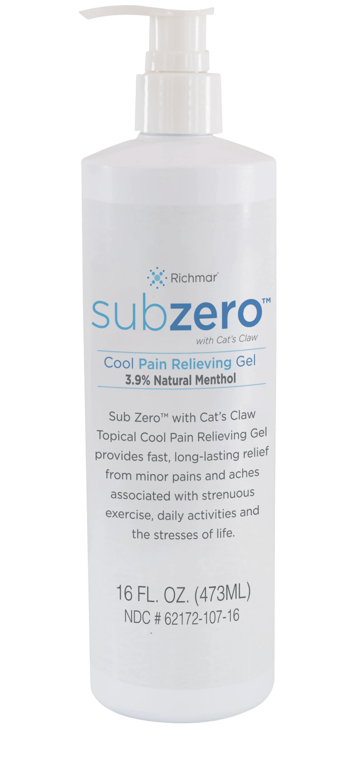 SubZero™ with Cat’s Claw – Fast Acting Topical Pain Relief Gel - Cornish Medical