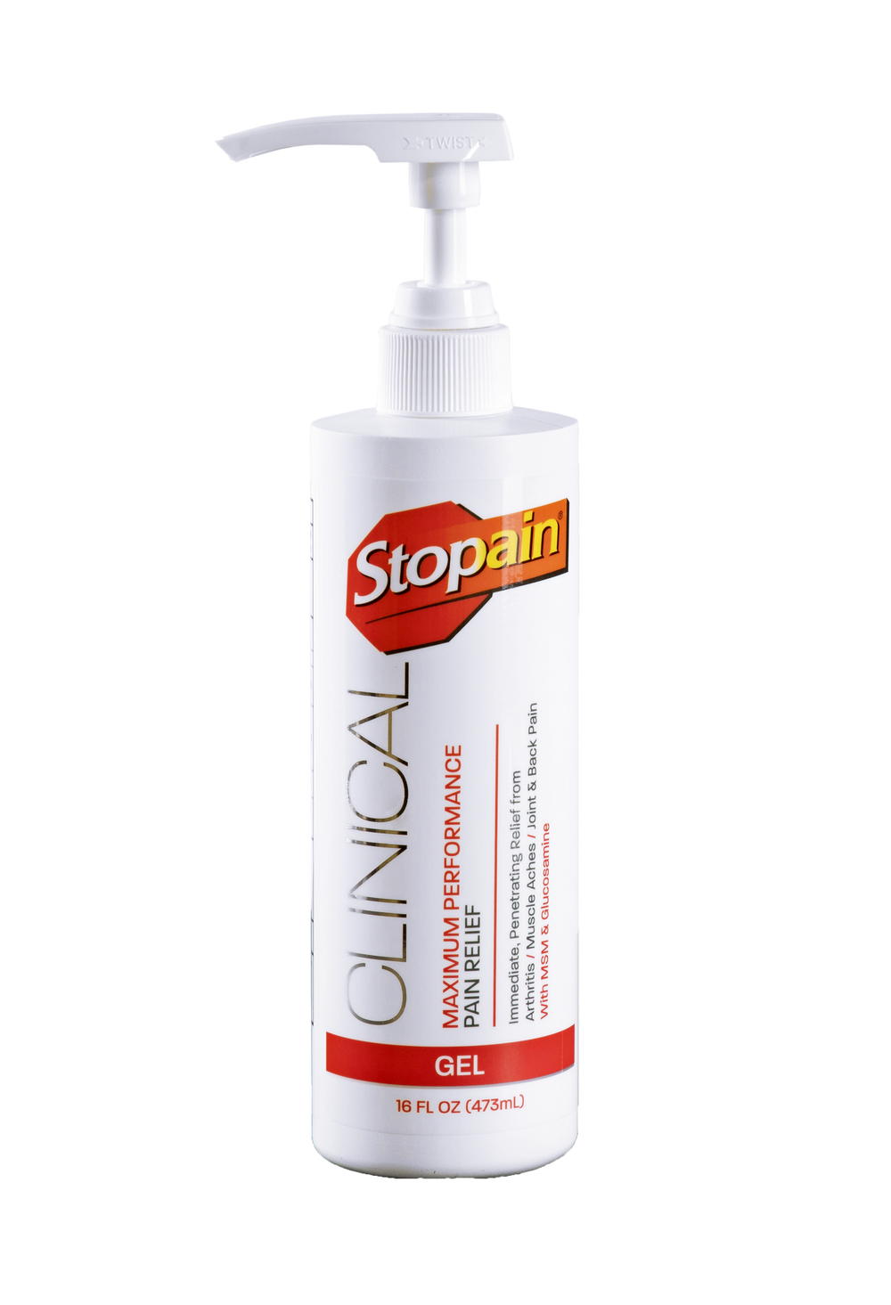 Stopain® Clinical Topical Pain Relief Gel Pump - Clinical Sizes