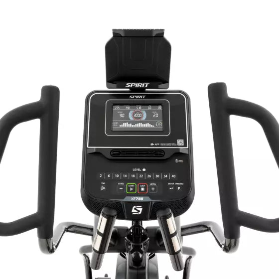 SPIRIT Fitness XE795 commercial elliptical with self-generating power, 20-inch stride, multi-position handlebars and 7.5-inch LCD console