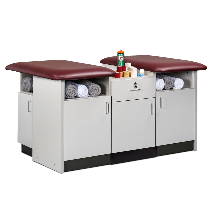 Clinton HomeTeam 42" Deep Cabinet-Style Flat Top Taping Station — 2–5 Seats