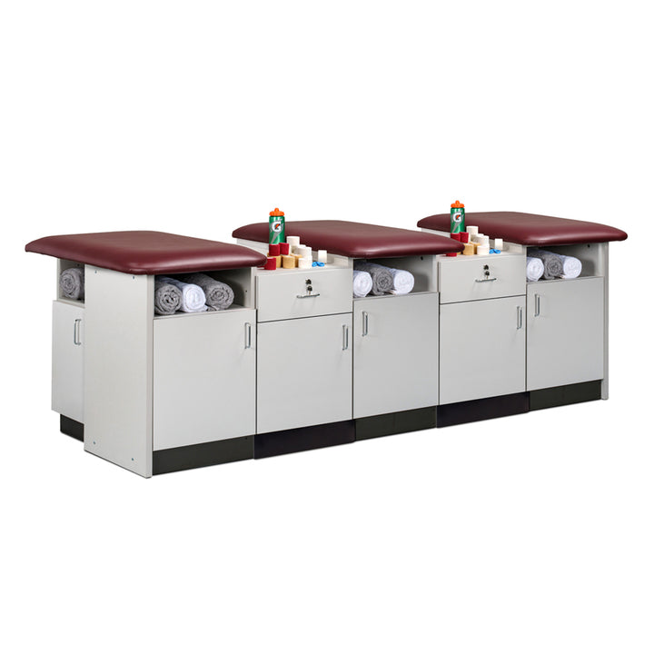 Clinton HomeTeam 42" Deep Cabinet-Style Flat Top Taping Station — 2–5 Seats