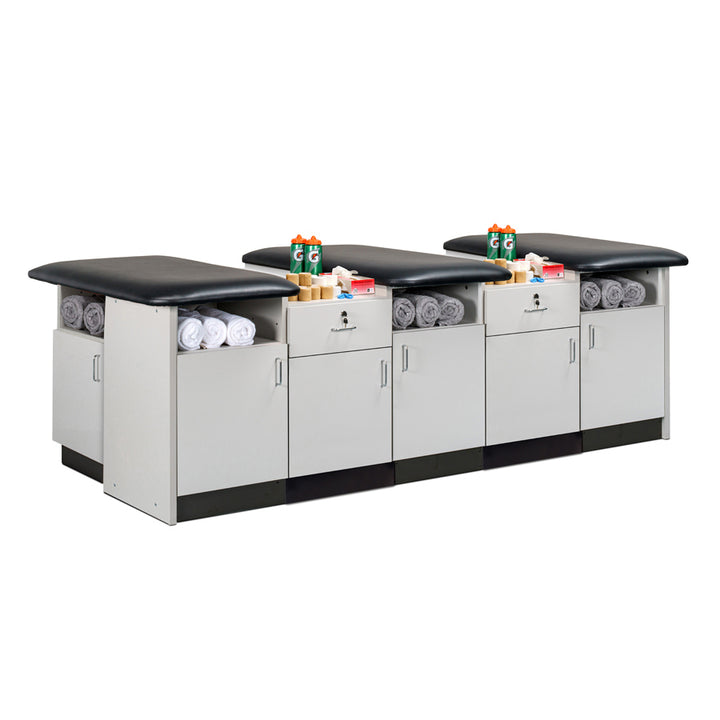 Clinton HomeTeam 48" Deep Cabinet-Style Flat Top Taping Station — 2–5 Seats