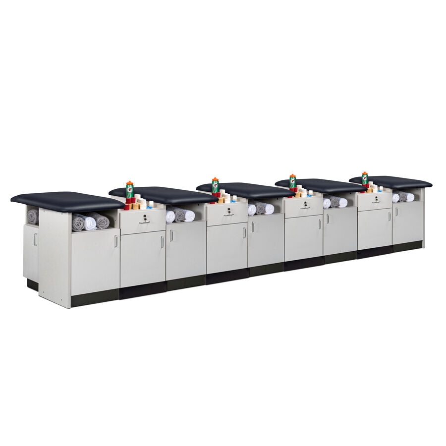 Clinton HomeTeam 42" Deep Cabinet-Style Flat Top Taping Station — 2–5 Seats