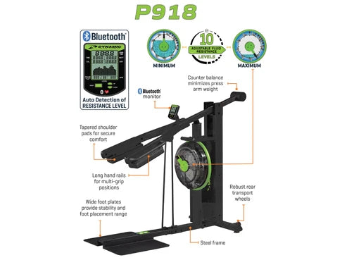 Dynamic Fluid Fitness P918 Fluid Strength Squat & Overhead Press Machine
