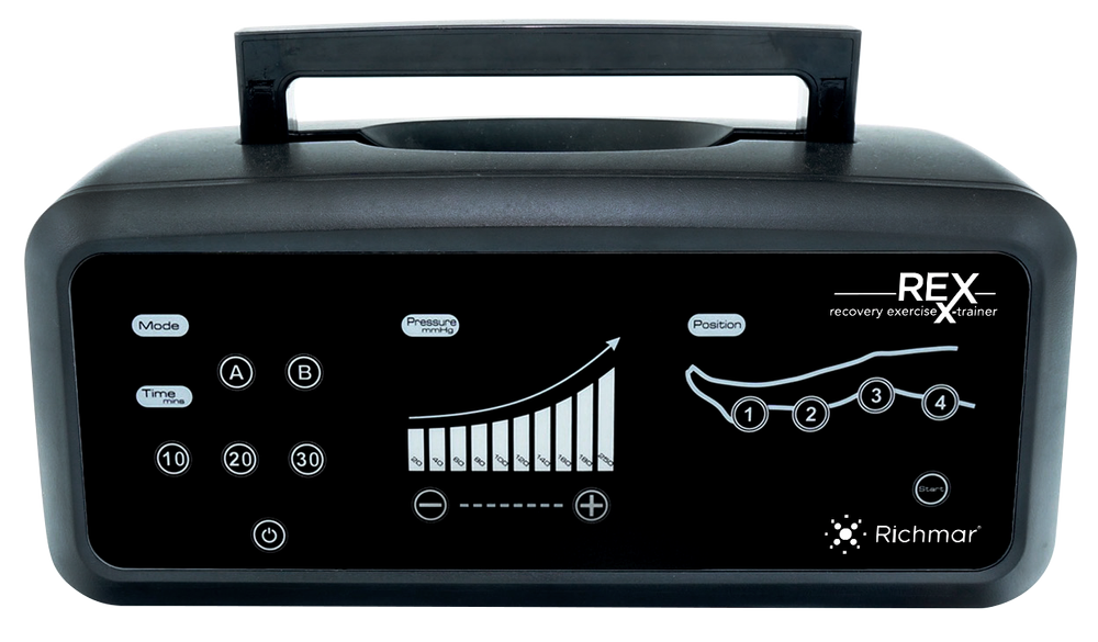 REX Recovery Exercise X-Trainer – Pneumatic Leg Compression System for Circulation, Muscle Recovery & DVT Support; (Universal Size Garments)