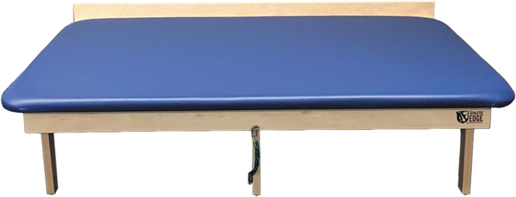 Athletic Edge wall mount mat table with folding hardwood frame, high-density foam cushion, and space-saving design for therapy and rehabilitation
