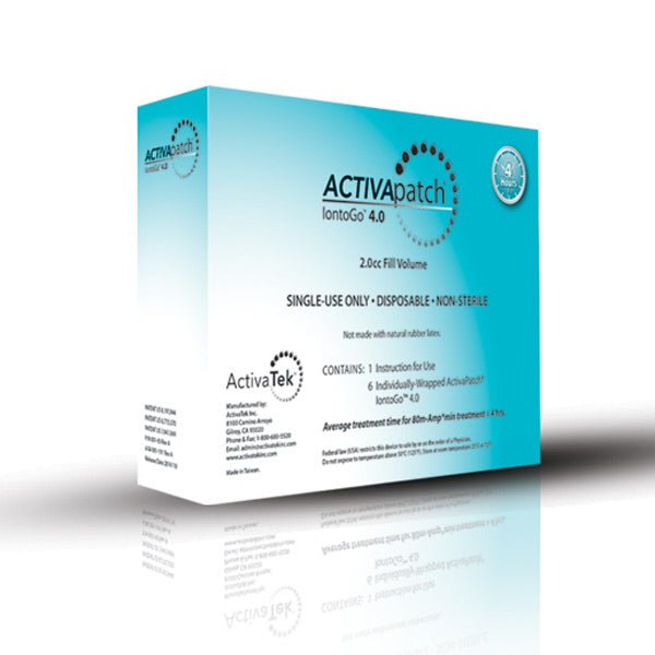 ACTIVApatch® IontoGo™ 4.0 Iontophoresis Drug Delivery Patch – Wireless, Disposable, Self - Contained System - Cornish Medical