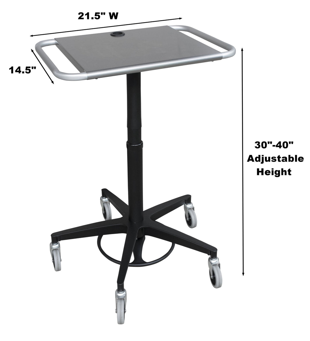 Adjustable Mobile Laptop Stand with Wheels – Height Adjustable Workstation - Cornish Medical