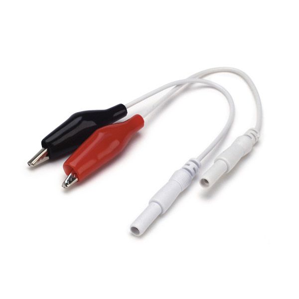 Alligator Pin Conversion Wire (Pair) – 2 mm TENS Lead Adapter with Red & Black Clips - Cornish Medical