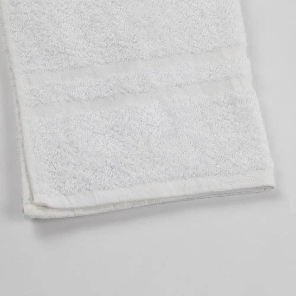basics white hand towels 16x27 cotton polyester blend bulk dozen pack budget friendly towels for hotel gym and home use