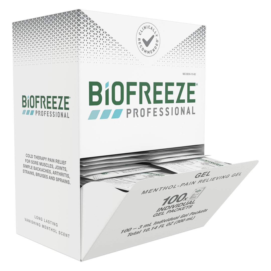 Biofreeze® Professional Gravity Feed Dispenser with 100 Packettes - Cornish Medical