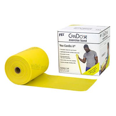 CanDo® Low Powder Exercise Band Roll – 50 Yard Latex Resistance Band