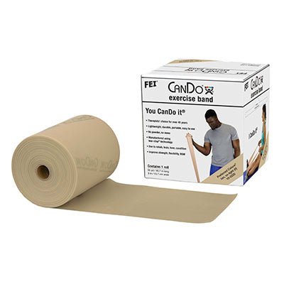 CanDo® Low Powder Exercise Band Roll – 50 Yard Latex Resistance Band