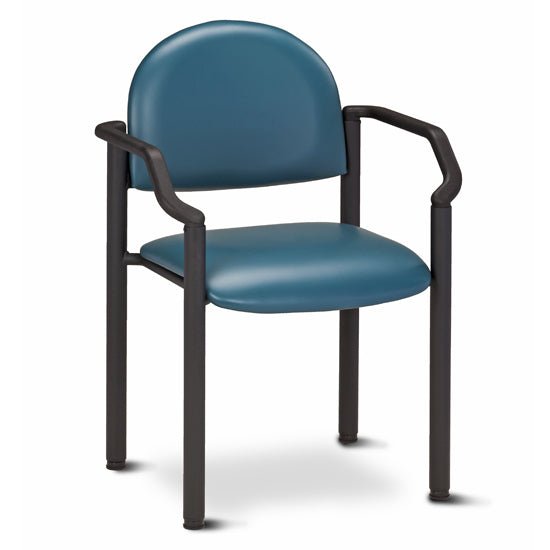 Clinton® C-50B Black Frame Exam Room Chair with Arms