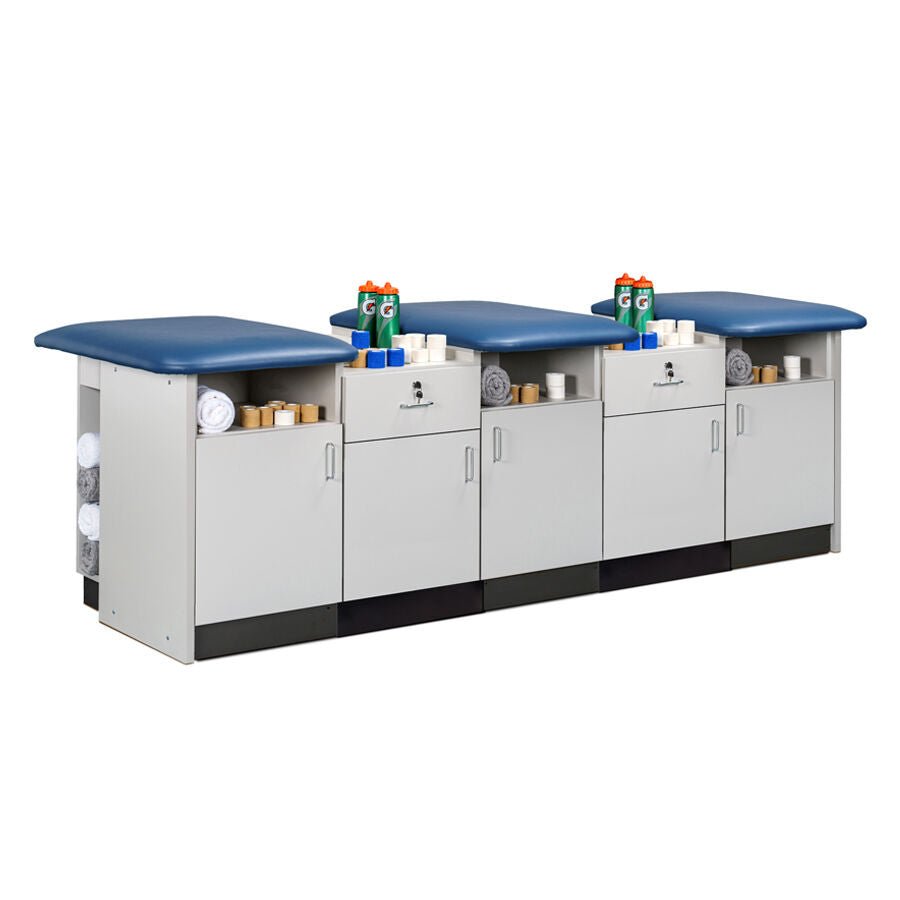 Clinton HomeTeam 36" Deep Cabinet-Style Flat Top Taping Station — 2–5 Seats