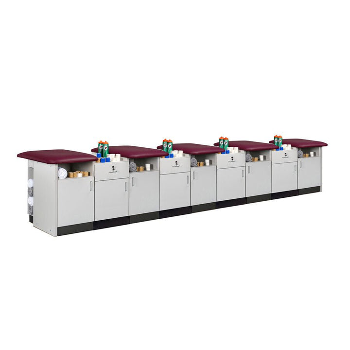 Clinton HomeTeam 36" Deep Cabinet-Style Flat Top Taping Station — 2–5 Seats - Cornish Medical
