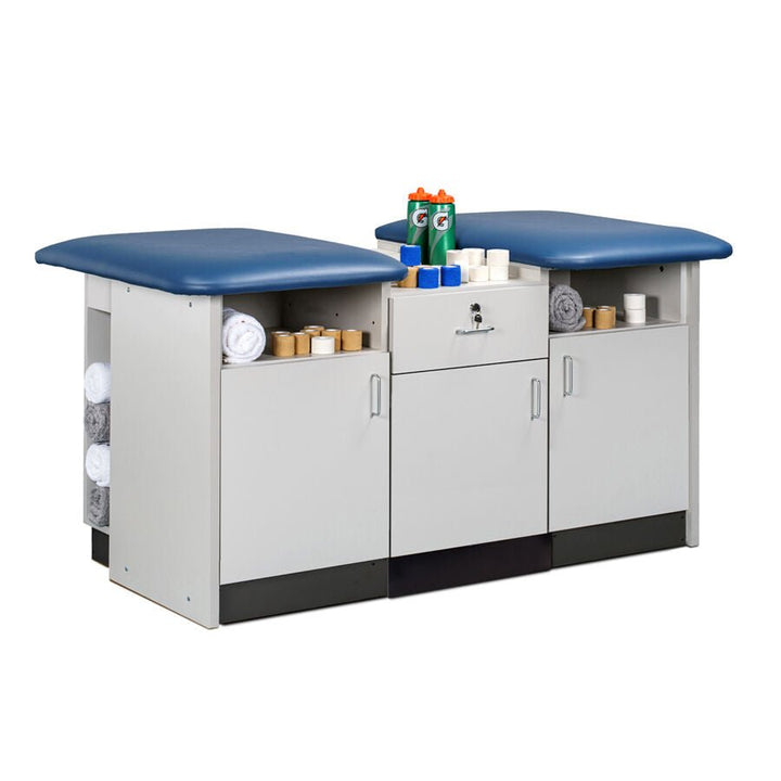Clinton HomeTeam 36" Deep Cabinet-Style Flat Top Taping Station — 2–5 Seats - Cornish Medical