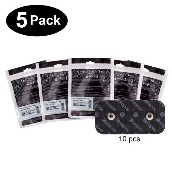 Compex® Easy Snap Electrodes — 2" x 4" Replacement Electrodes (10 Pack) - Cornish Medical