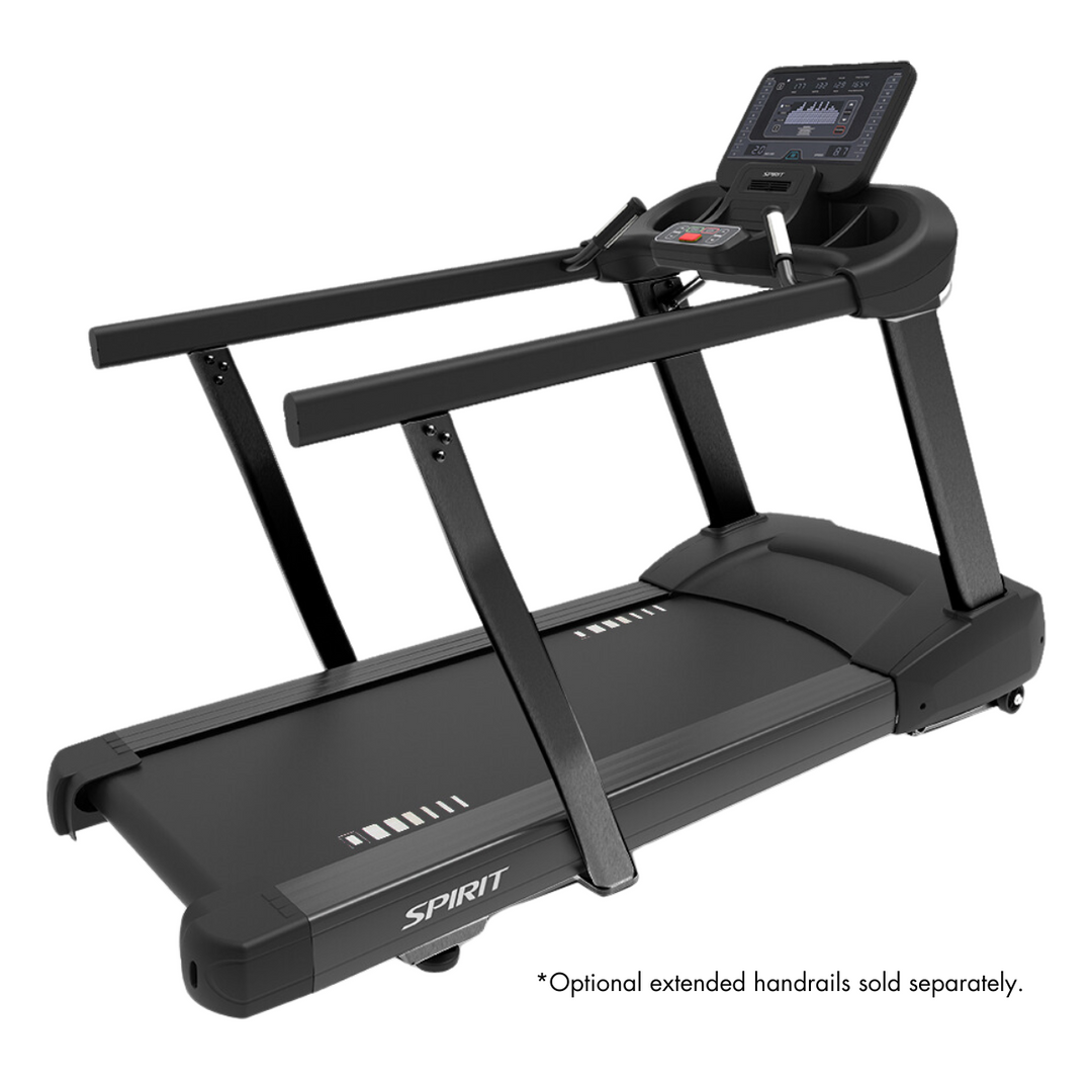 SPIRIT Fitness CT800 commercial treadmill with 22-inch by 60-inch running deck, LED console and optional extended handrails