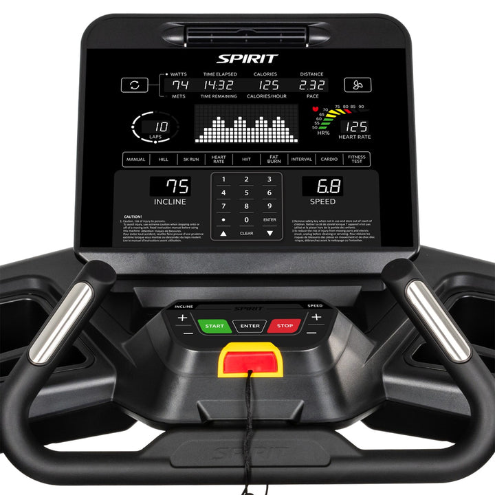 SPIRIT Fitness CT900 commercial treadmill with 5.0 HP AC motor, 22-inch by 62-inch running surface and premium LED console