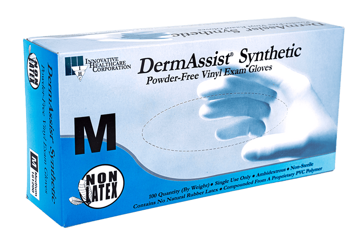 DermAssist® Vinyl Powder-Free Exam Gloves – Latex-Free (Box of 100) - Cornish Medical