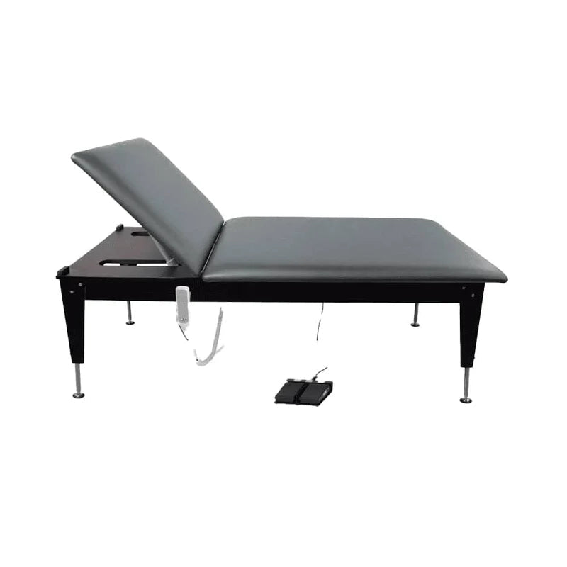 Hausmann Bariatric Electric Hi-Lo Mat Platform with Power Backrest – 750 lb Capacity