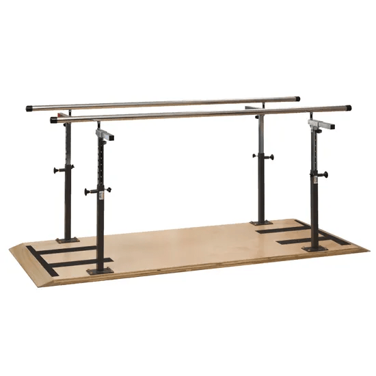 Height & Width Adjustable Platform Mounted Parallel Bars for Physical Therapy - 7', 10' or 12' - Cornish Medical