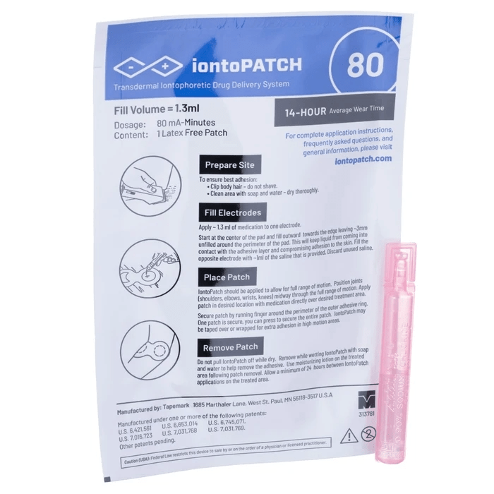 IontoPatch® 80 Transdermal Drug Delivery System – Extended Time - Release Iontophoresis Patch - Cornish Medical