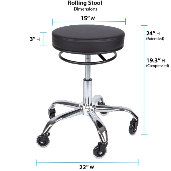 Norco® Rolling Stool – Heavy - Duty Pneumatic Medical Stool with Casters - Cornish Medical