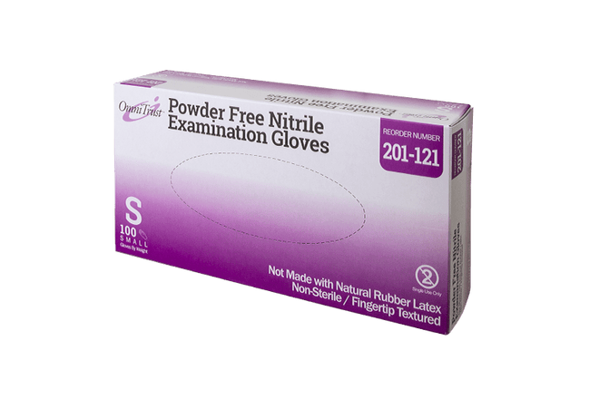 OmniTrust™ Nitrile Powder - Free Exam Gloves – Latex - Free Medical Protection (Box of 100 Gloves) - Cornish Medical