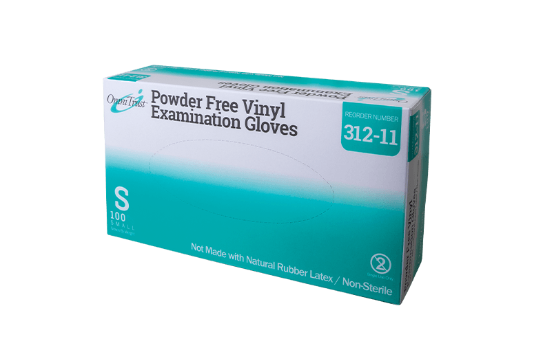 OmniTrust™ Vinyl Powder-Free Exam Gloves – Latex-Free (Box of 100 Gloves)