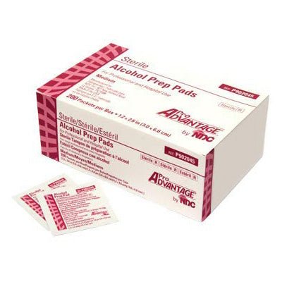 Pro - Advantage Medium Alcohol Prep Pads, Sterile – 70% Isopropyl, 200 Pads/Box - Cornish Medical