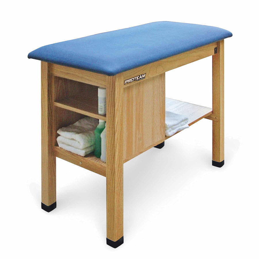 PROTEAM™ H-Brace Taping Table with Storage Shelf & Open Cabinet