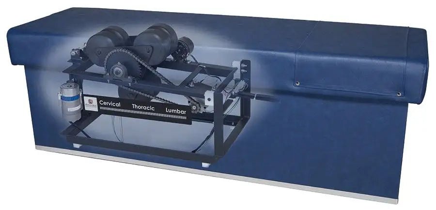 Quantum 400 Intersegmental Roller Table – 25” x 78” Motorized Spinal Massage Table with Adjustable Pressure, Vibration & Knee Bolster (AM-Q400)