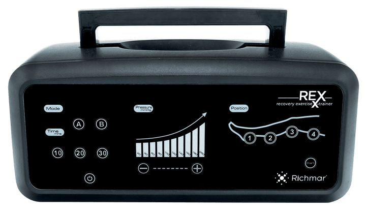 REX Recovery Exercise X - Trainer – Pneumatic Leg Compression System for Circulation, Muscle Recovery & DVT Support; (Universal Size Garments) - Cornish Medical