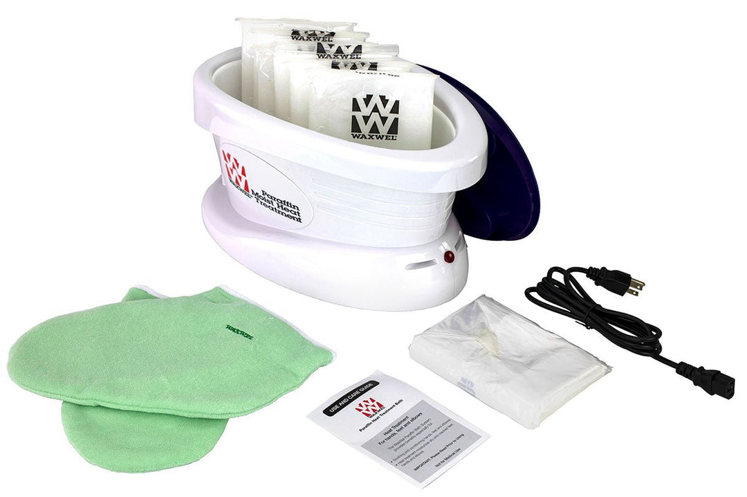 WaxWel® Paraffin Bath — Standard Unit with 6 lb Unscented Wax, Liners, Mitt & Bootie (Complete Therapy System) - Cornish Medical