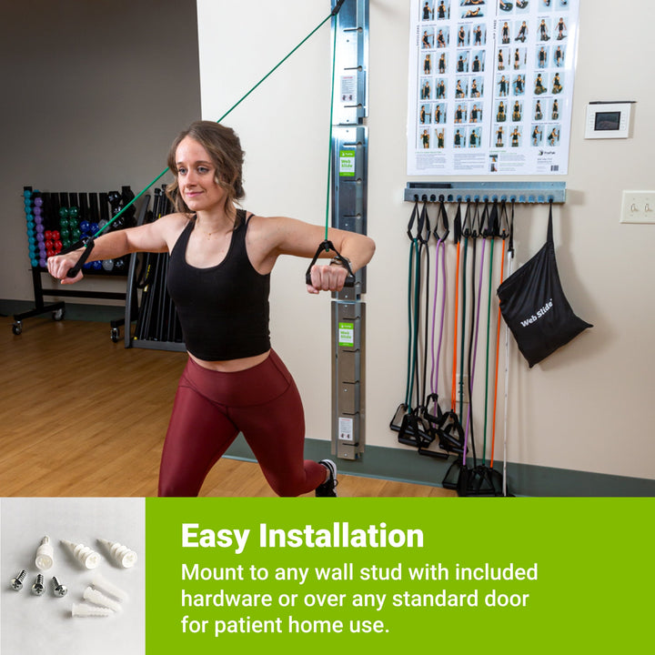 Web Slide® Professional Stainless Steel Wall - Mounted Exercise Rail System - Cornish Medical