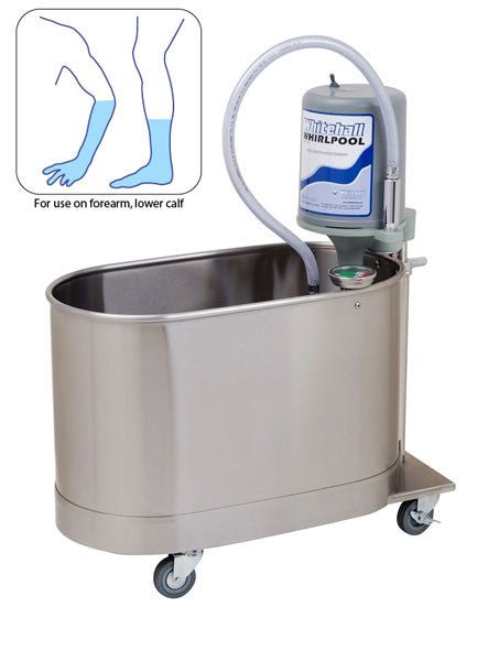Whitehall® WHE-15-M Mobile Extremity Whirlpool — 15-Gallon Stainless Steel Hydrotherapy Tank