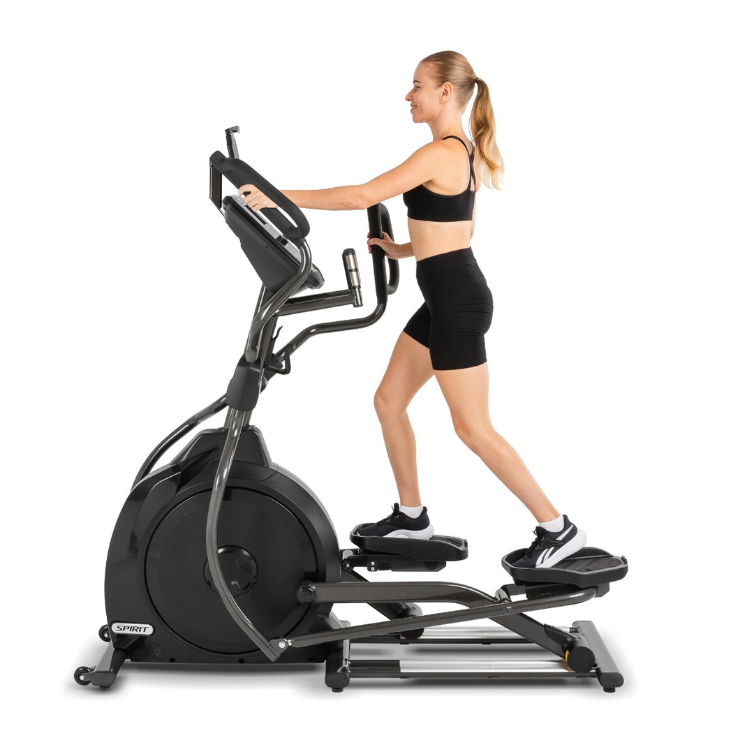 SPIRIT Fitness XE795 commercial elliptical with self-generating power, 20-inch stride, multi-position handlebars and 7.5-inch LCD console
