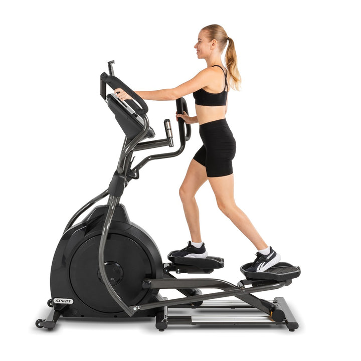 SPIRIT Fitness XE795 commercial elliptical with self-generating power, 20-inch stride, multi-position handlebars and 7.5-inch LCD console